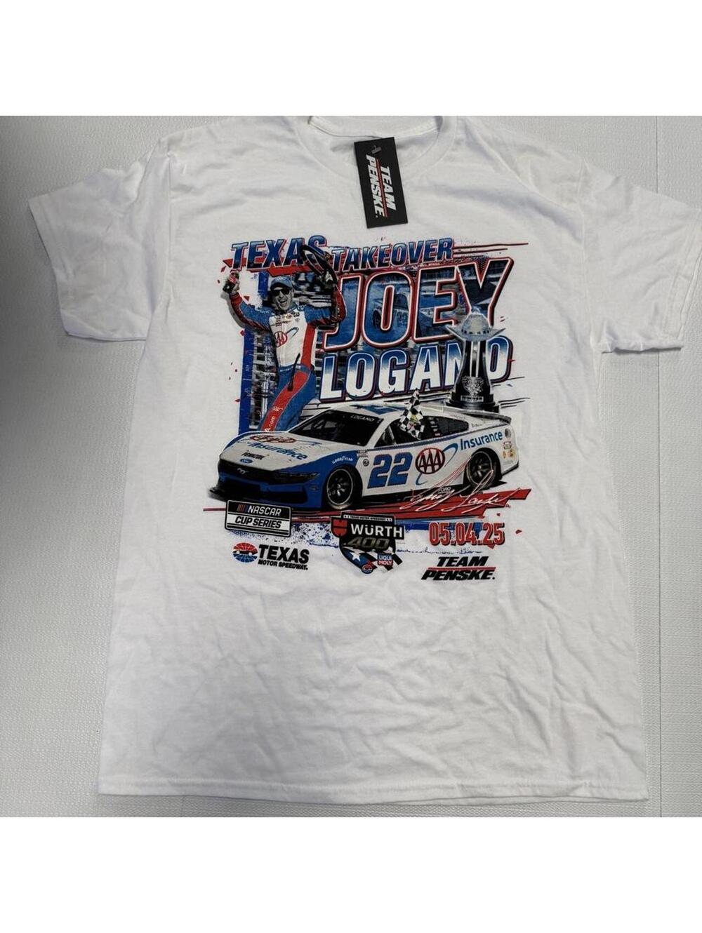 Team Penske Joey Logano Texas Takeover Winner Tee M White NWT